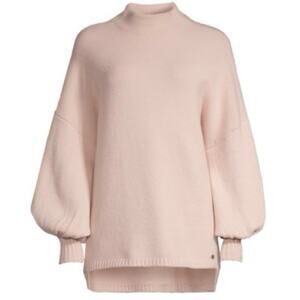 Ted Baker London Size 0 XS S Pink Rruuby Oversized Funnel Neck Sweater Wool Yak